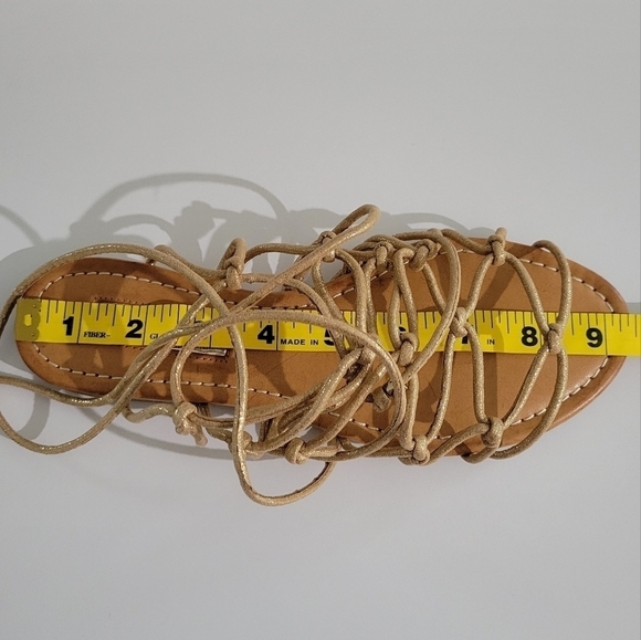 INC Gallenaf Strappy Lace up Gold Sandals 6 - Picture 12 of 13